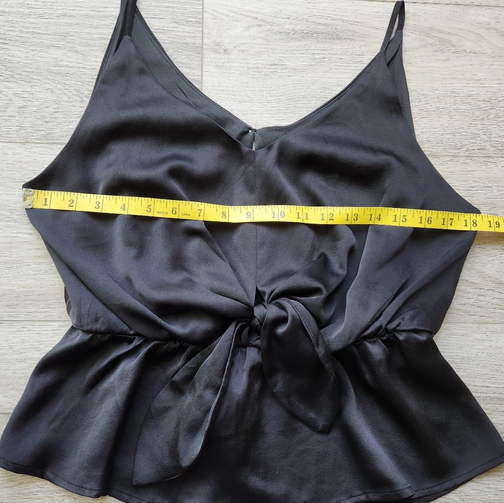 She + Sky Black Tank Top With Bow Womens Large Peplum - Picture 8 of 8